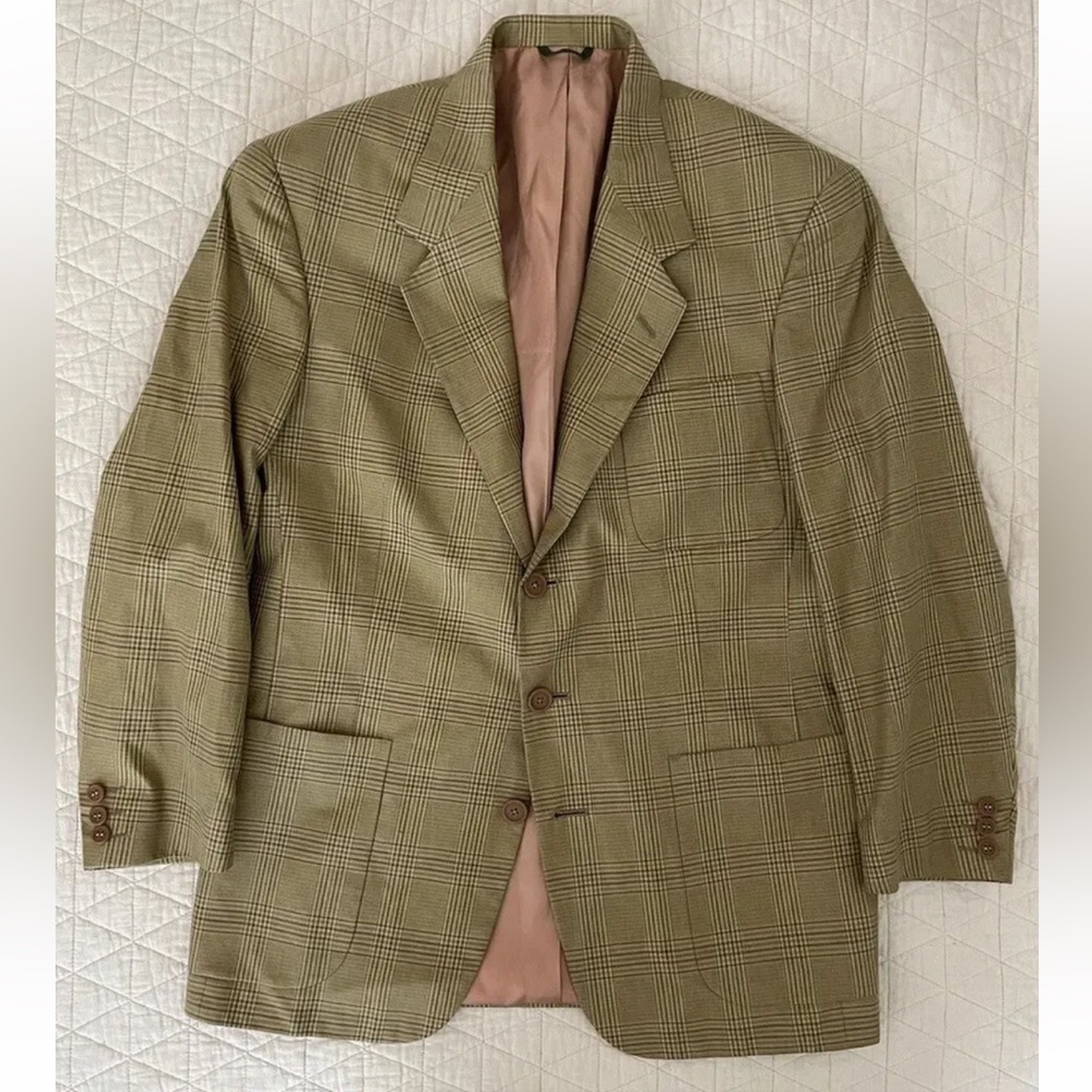 KRIZIA Vintage Check Print Three Button‎ Patch Pocket Jacket Size 40 R